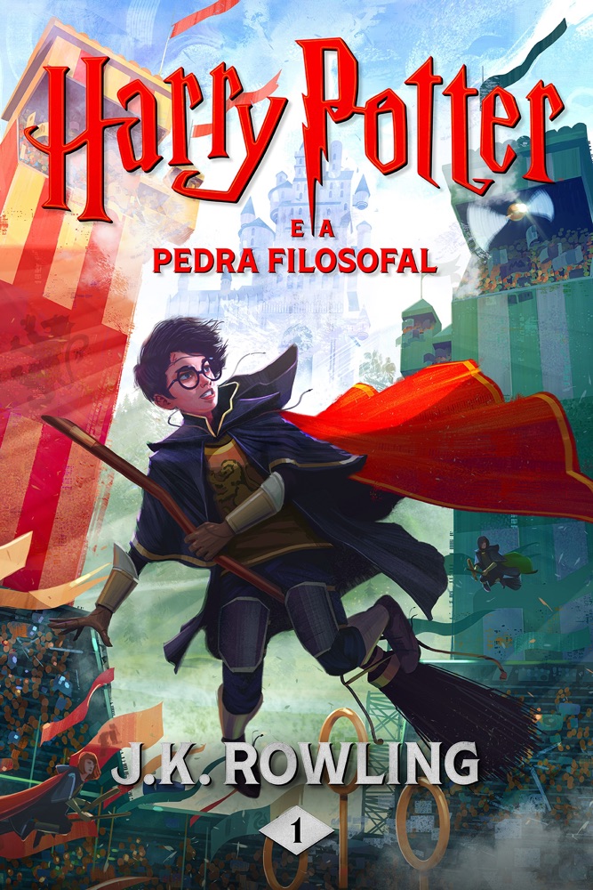 Capa do livro Harry Potter e a Pedra Filosofal, de J. K. Rowling