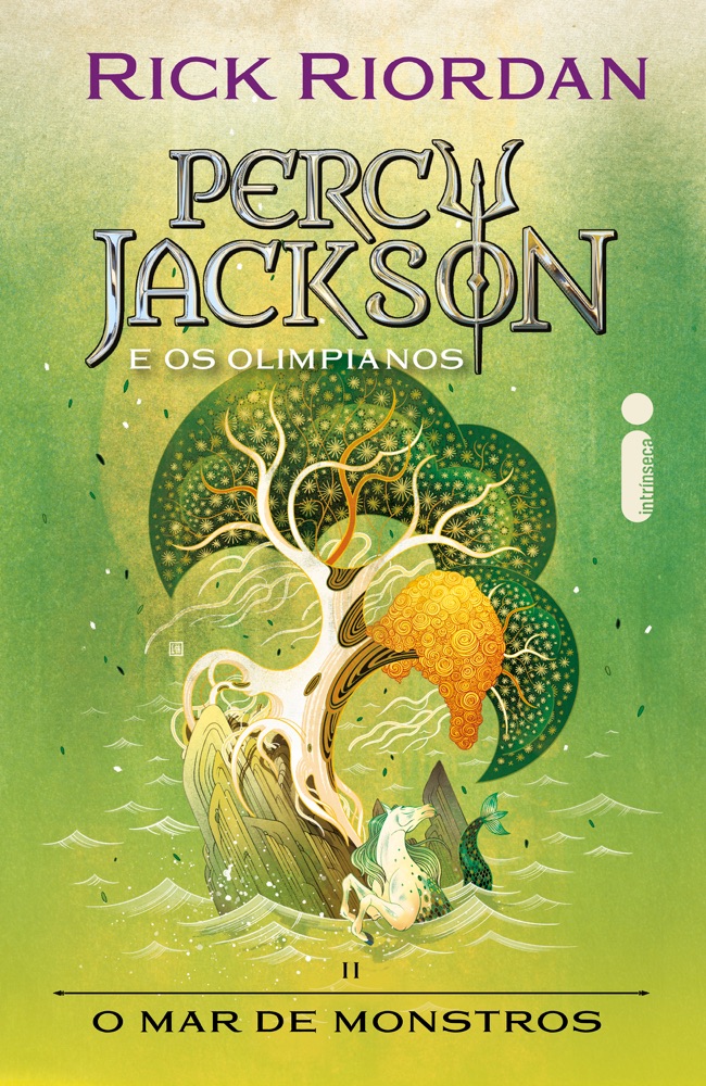 Capa do livro O Mar de Monstros, de Rick Riordan